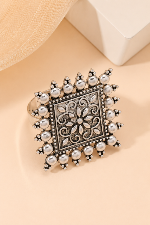 Antique Silver Vintage Statement Ring for Women