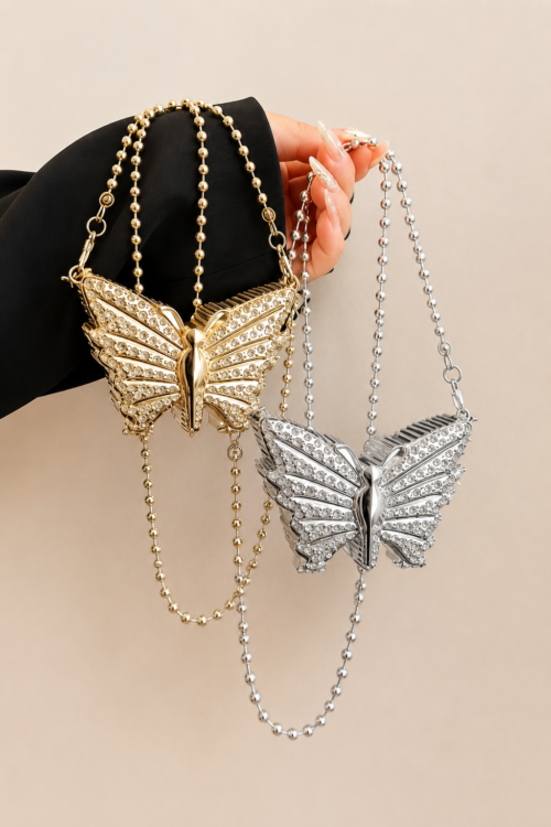 Butterfly Crystal Evening Clutch Bag for Women