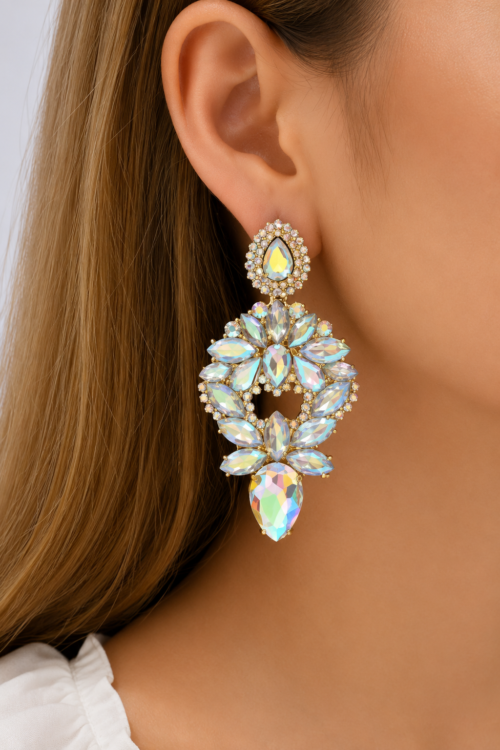 Crystal Drop Statement Earrings for Women